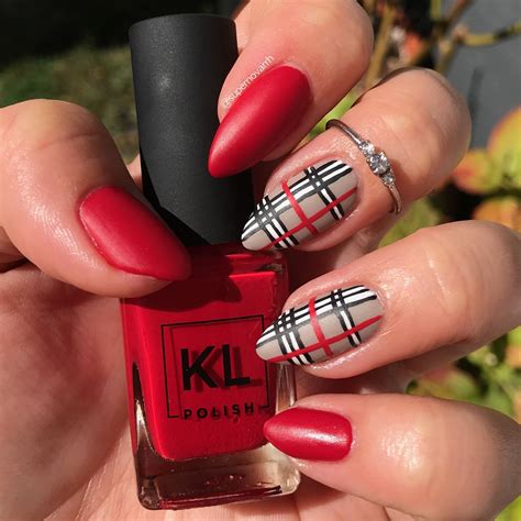 burberry design on toe nails|Burberry nails images.